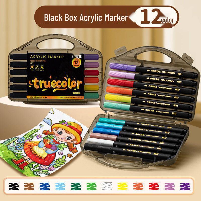 True Color Stackable Soft Tip Acrylic Marker – Non-Bleeding, Washable, Watercolor Pen for Art & Graffiti.