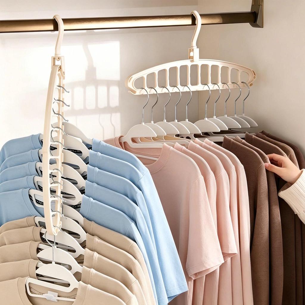 Space-Saving Multi-Functional Folding Clothes Hanger for Home & Dorm Use - Magic Drying Rack and Storage Solution