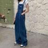 Blue Jumpsuits Jeans Women Straight Fashion Casual Wide Leg Pants Streetwear High Waist Vintage Female Harajuku Y2K Trousers
