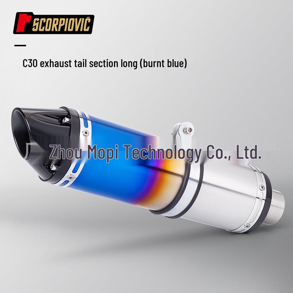 Carbon Fiber Exhaust Pipe for Z400 450SR - SC Mid-Rear Single Swingarm, Long/Short Styles