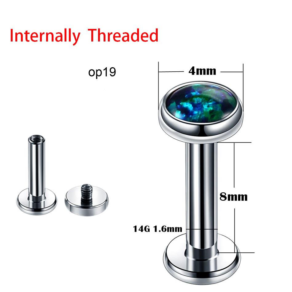 

1PC ASTM-F136 Titanium Tragus Piercings Labret Stud Lip Rings Helix Piercing Ear Oreja Cartilage Earring 14G 16G Body Jewelry