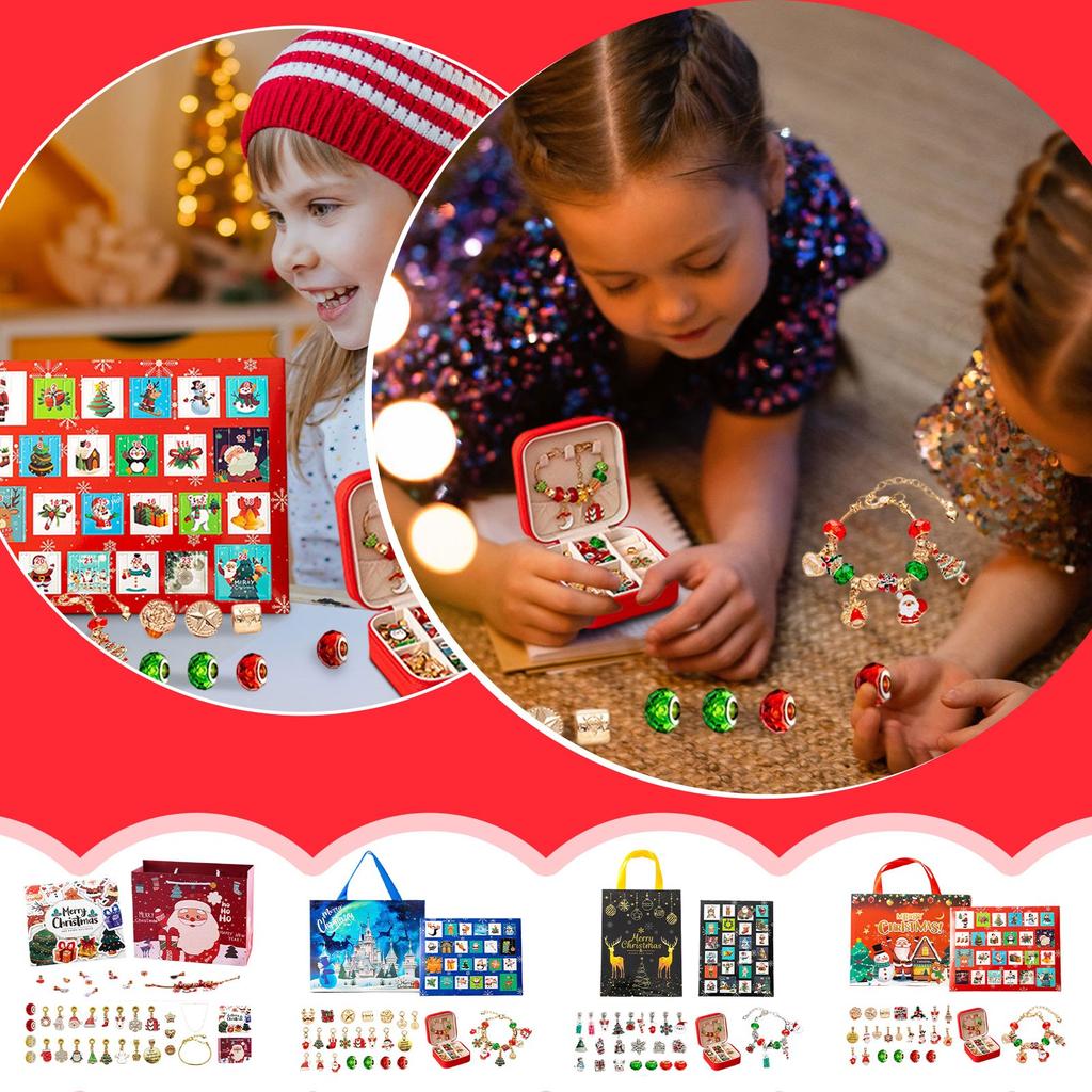 The 24-grid Calendar Arrival Series Of Bracelet Accessories Christmas Surprise Blind-box