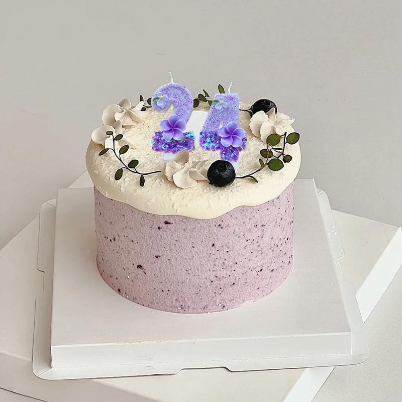Fairy Birthday Number Candles Purple Pink Digital Candle 0-9 Number Cake Topper Girls Birthday Party Cake Decoration Supplies