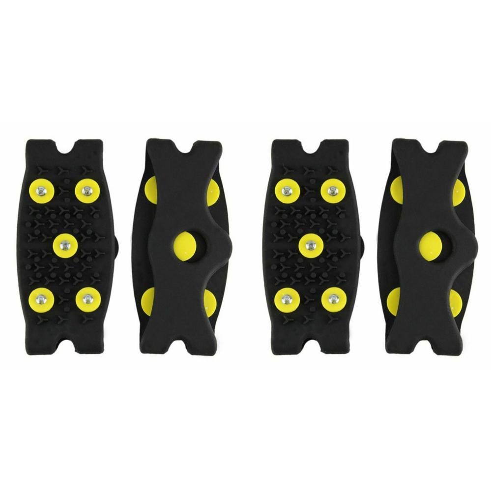 5-Stud Climbing Crampons Anti Slip Alloy Steel Spikes High-Tension TPE Snow Ice Claw Shoe Cover for Hiking Mountaineering Unisex
