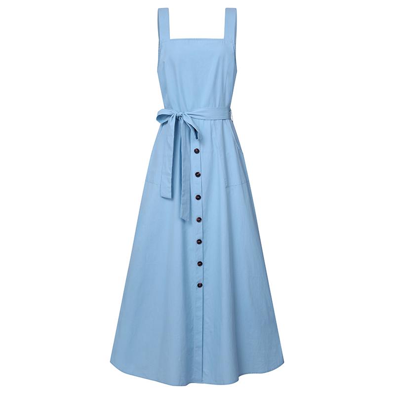 ZANZEA Fashion High Waist Strappy Dress Womens Muslim Fashion Islamic Clothing Sleeveless Long Dress Ramadan Middle East Hijab Dress