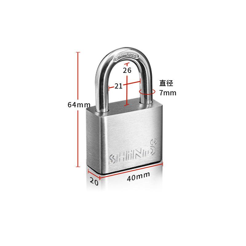 Stainless Steel Padlock Household Locks Anti-theft Anti-pick Locks Dormitory Waterproof Rustproof Locks Lockers