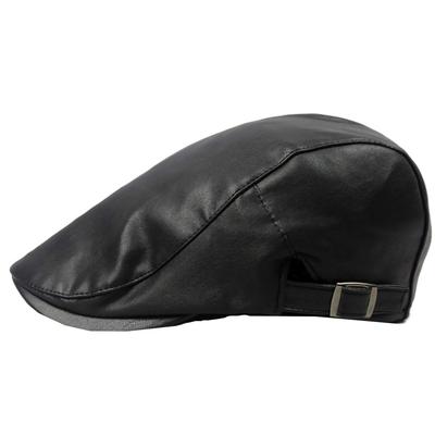 WHITE FANG Hunting Leather Hat Cap Stylish Cool Leather Golf CA280 Men's (01 Black)