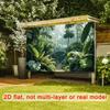 2D Lush Jungle Garden Backdrop Photography Background Banner