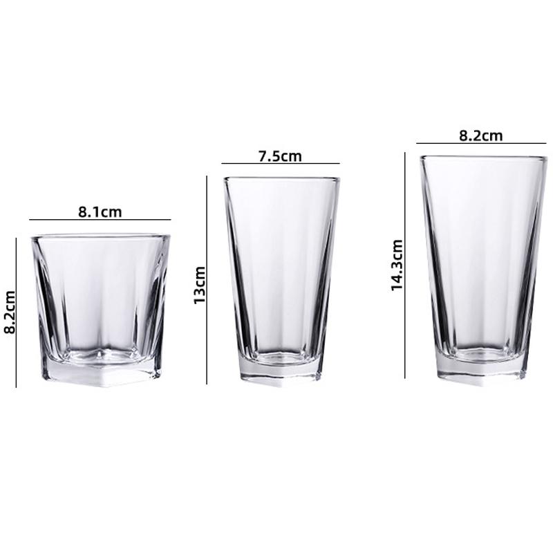 1pcs Creative Nordic Water Cup Classical Whiskey Glass Thick Bottomed Glass Juice Beverage Cups Bar Transparent Cocktail Glass