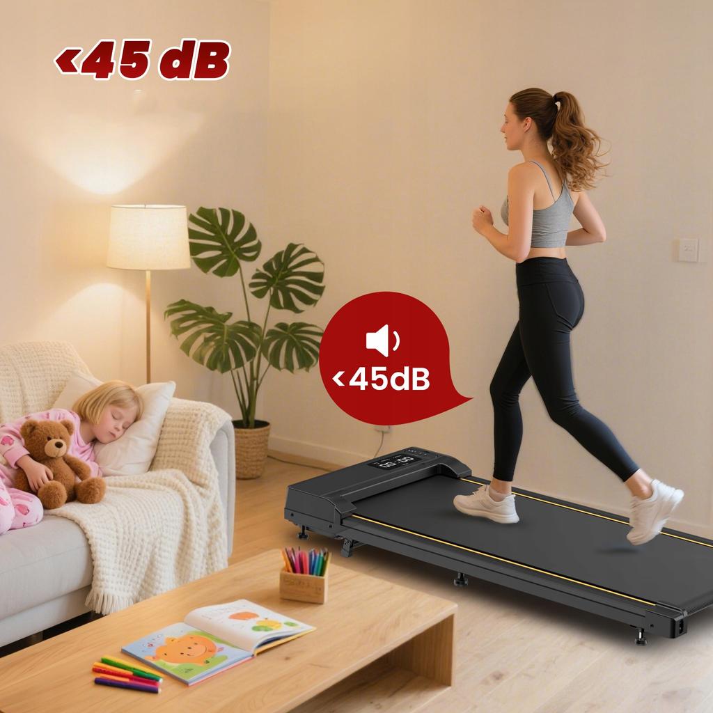 BIEŻNIA DOMOWA ELEKTRYCZNA KT-B2 Treadmill Walkingpad 120kg 15° Z LED Pilot