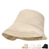 Sombrero de Pescador de Algodón y Lino para Mujer, Verano, Exterior, Protección Solar, Transpirable, Sombrilla, Sombrero de Pescador, Sombrero de Sol