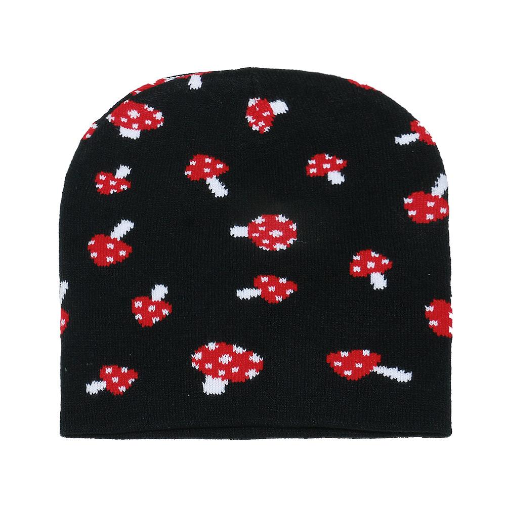 Pullover Hat Men's and Women's Casual Versatile Wool Hat Strawberry Mushroom Pizza Jacquard Knitted Hat Ear Protection Pullover Hat