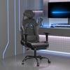 Vidaxl Masujący Fotel Gamingowy Z Podnóżkiem, Czarno-Szary
