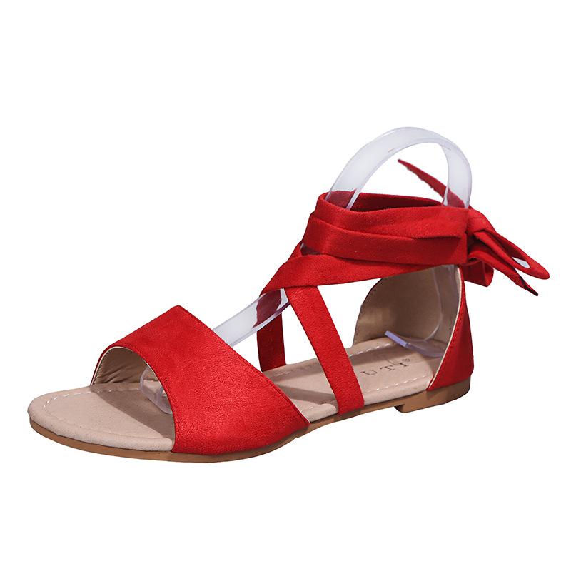 Fashion Women Sandals Flat Beach Dress Shoes Fashion Slippers 2025 Summer Female Cross Tied Lace Up Flip Flops Retro Slides