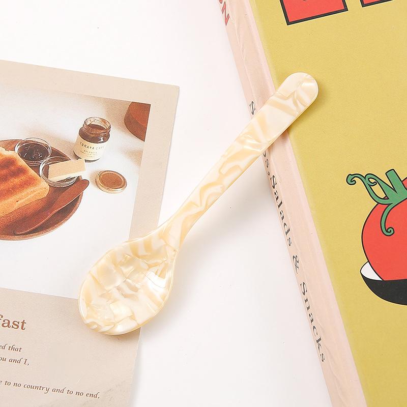 

11CM Colorful Acrylic Ice Spoon Cream Coffee Caviar Spoon Stirring Spoons Dessert Spoon Teaspoon Crafts Kitchen Tool Tableware