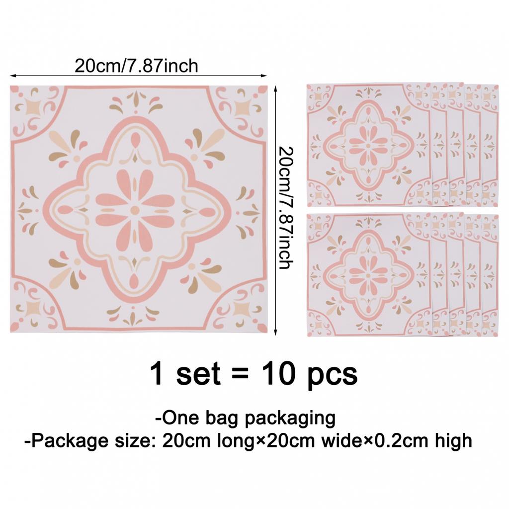 Pink Pattern Stickers Waterproof Tile Stickers Waterproof And Oil-proof