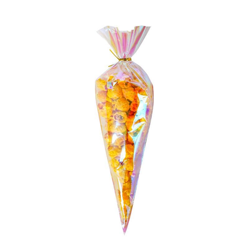 Colorful, Transparent Color-Changing Triangle Snack Packaging Bag with Drawstring