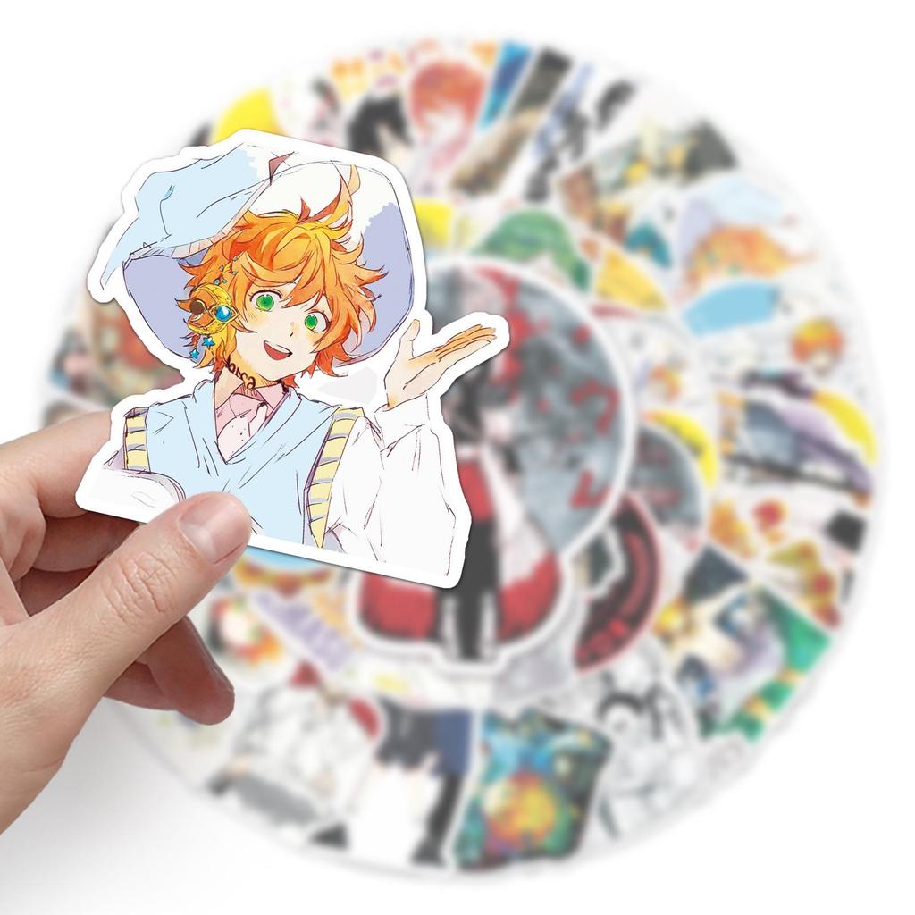 50 Sheets Promised Neverland Anime Stickers: Cartoon Graffiti for Laptop, Suitcase, or Car