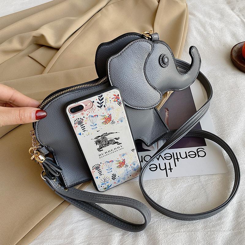 Funny small bag 2025 new baby elephant backpack cartoon girl versatile shoulder messenger bag special-shaped mobile phone bag