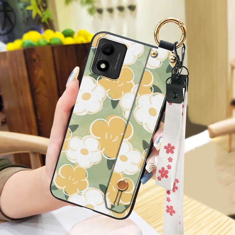 Soft Case Back Cover Phone Case For TCL 305i Shockproof Durable Ring Wrist Strap Phone Holder Anti-knock Oil Painting