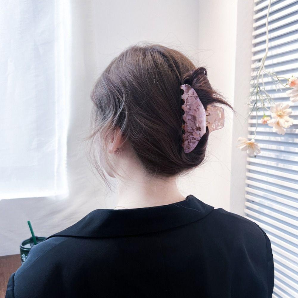 Hair Clip Fresh Acetate Hair Claw Solid Color Tortoiseshell Hair Claw Printing Shark Clip  Girls