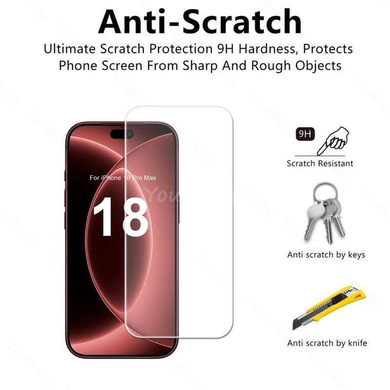 For iPhone 18 Pro Max Glass Oleophobic Anti-Scratch Screen Protector Film For iPhone 18 Pro Max Tempered Glass Shatter Proof