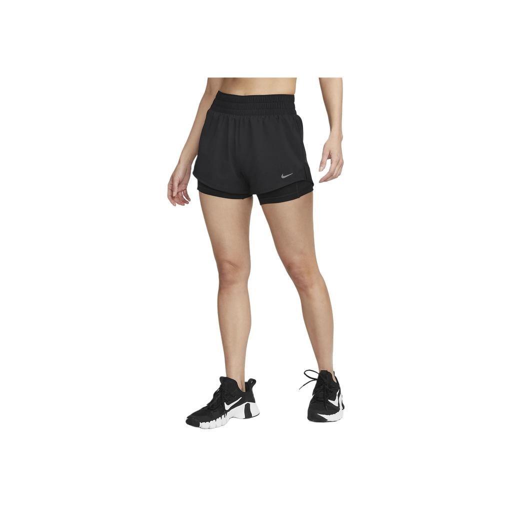 Nike Dri-FIT One Solid Elastic Waist Regular Shorts Women Bottoms Black DX6013-010