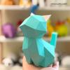 ORIGAMIPLANET 3D Origami Craft Kit Moonlit Cat Paper Home Paper 3D Paper Handmade Home DIY Craft Set for Gift for Adults and Kids Ages - Kitten,