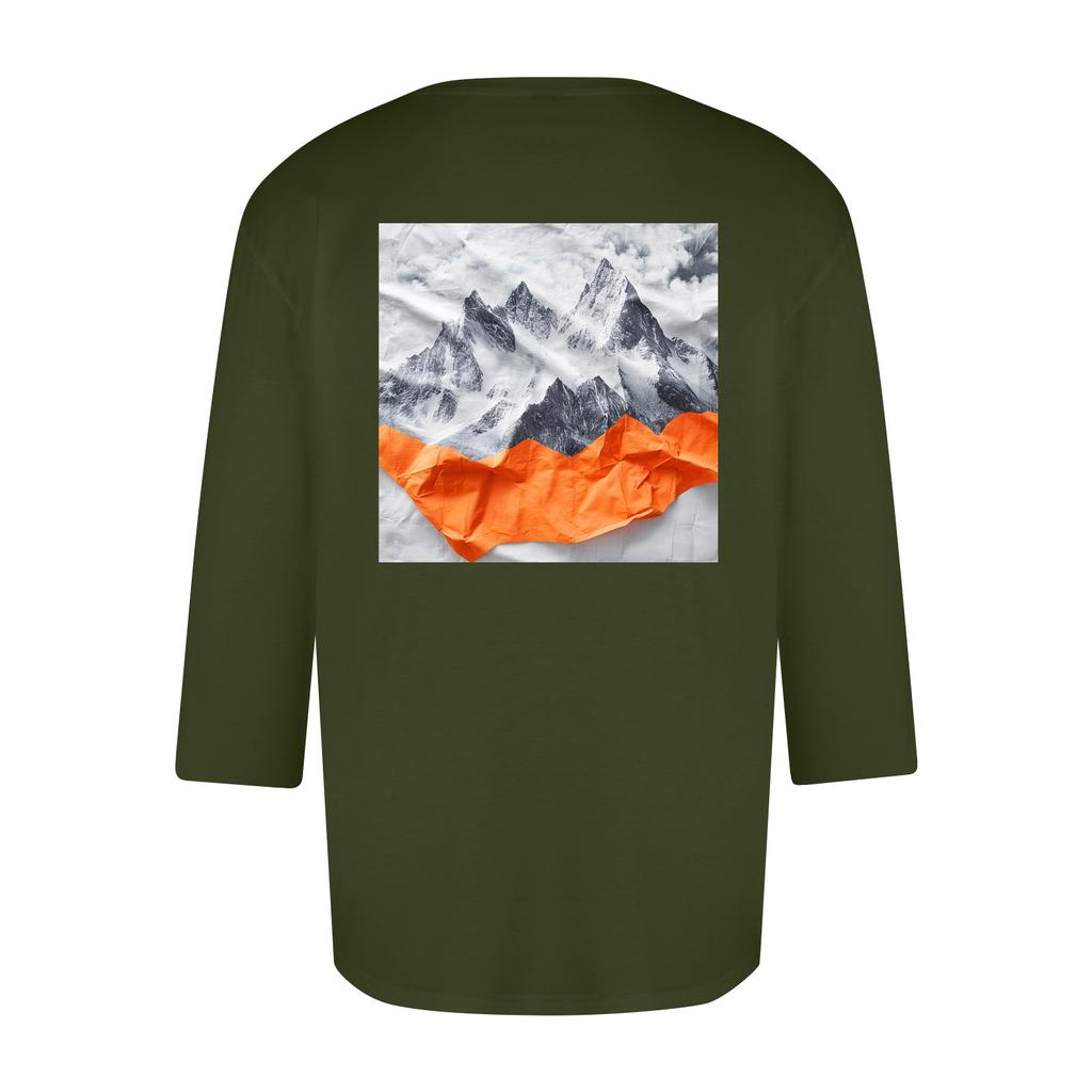 Мужская повседневная и модная футболка с принтом, с круглым вырезом и рукавом три четверти