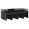 VidaXL 13-piece Garden Dining Set Black Cushions Braided Resin 3277926