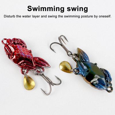 3.5CM/10G Metal Crab Spinner Blade Lure with Hook Long Casting Crab Bait with Rotating Sequin Spoon Spinnerbait Freshwater Fishing Accessories