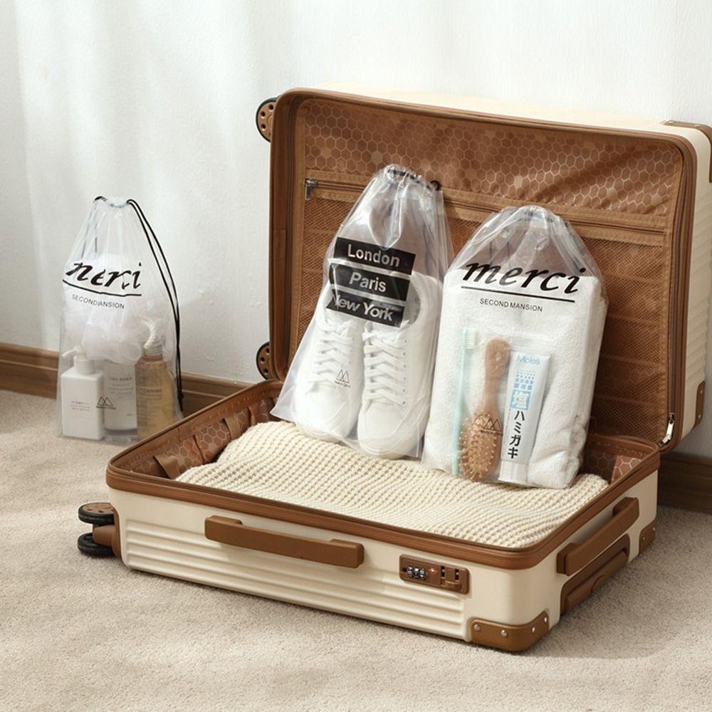

Transparent Travel Shoe Bag Dust-Proof Drawstring Bag Durable Waterproof Pocket for Travel