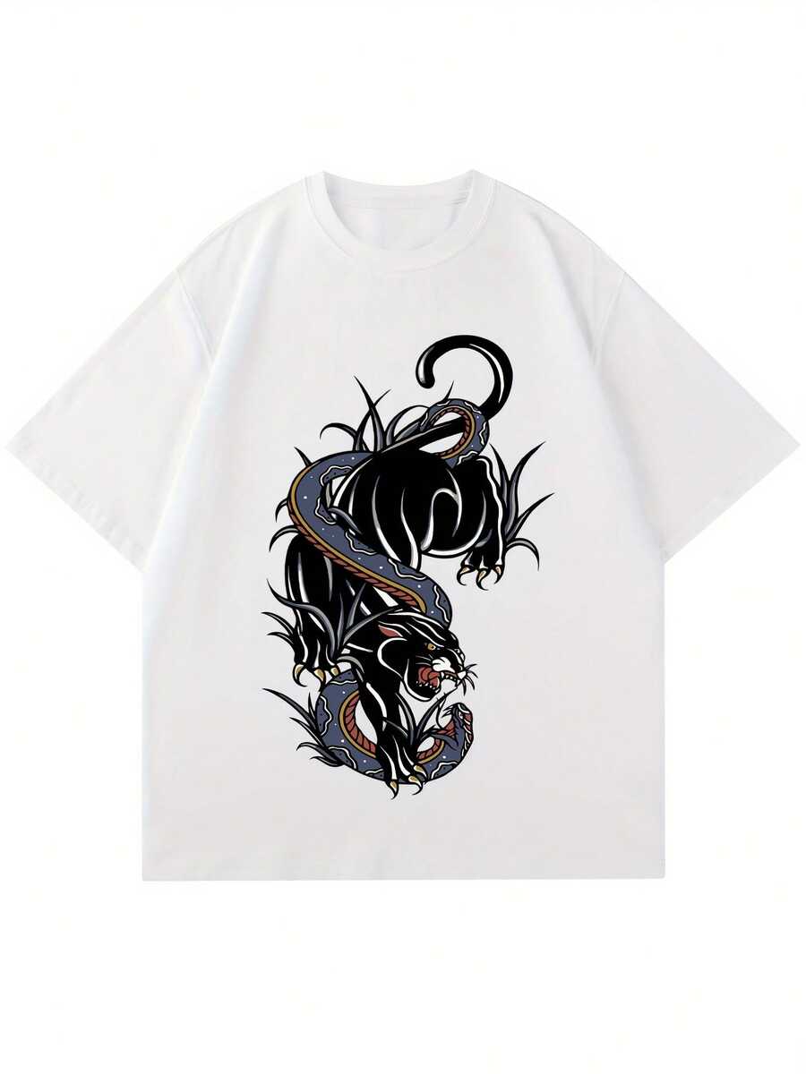 

Unisex S Short Sleeved T-Shirt Round Neck Loose Fashion High Street Anime L