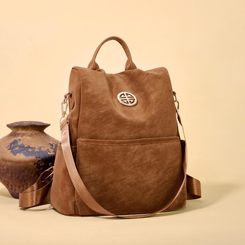 Schoolbag manufacturer source new Korean version women's backpack suede large capacity backpack multi-functional shoulder bag dual-purpose