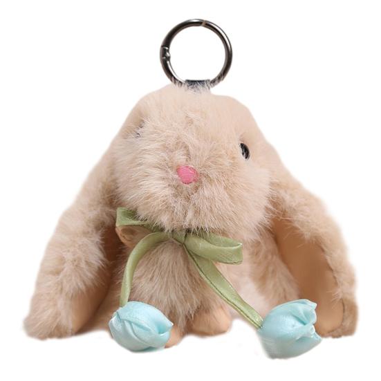 Tulip Lop-Eared Rabbit Doll Pendant Plush Keychain Soft Skin-Friendly Cute Bunny Bag Charm