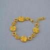 Vintage Mid-Century Style Gold-Plated Brass Growth Ring Bracelet