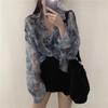 Shirts Women Fashion Tie Dye Gothic Top Loose Casual Clothes Sun-proof Embroidery All-match Summer Holiday