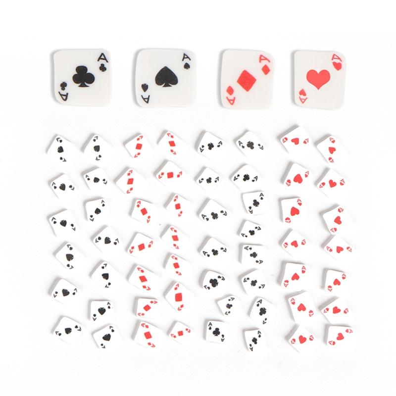 Playing Card Slices Charms for Resin  Slime Making Pieces Sticker for DIY Crafts Nail Art Cellphone Decor
