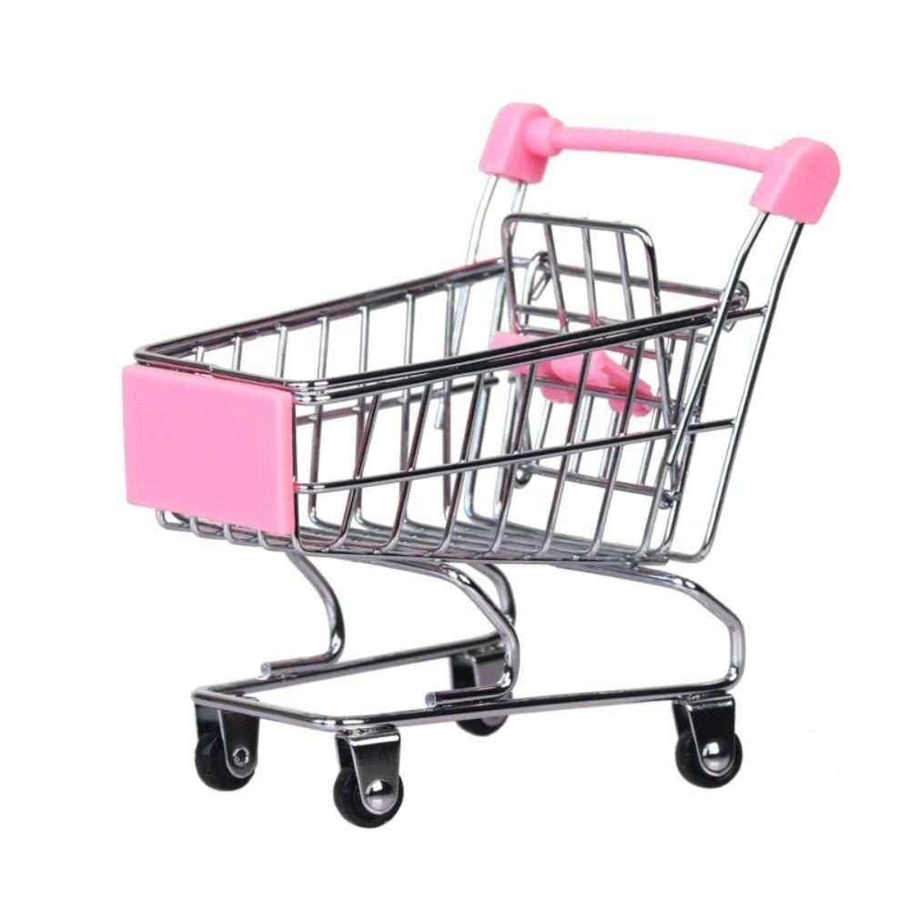 Home Decoration Mini Shopping Cart Toy Gift Desktop Model Mini Supermarket Shopping Trolley