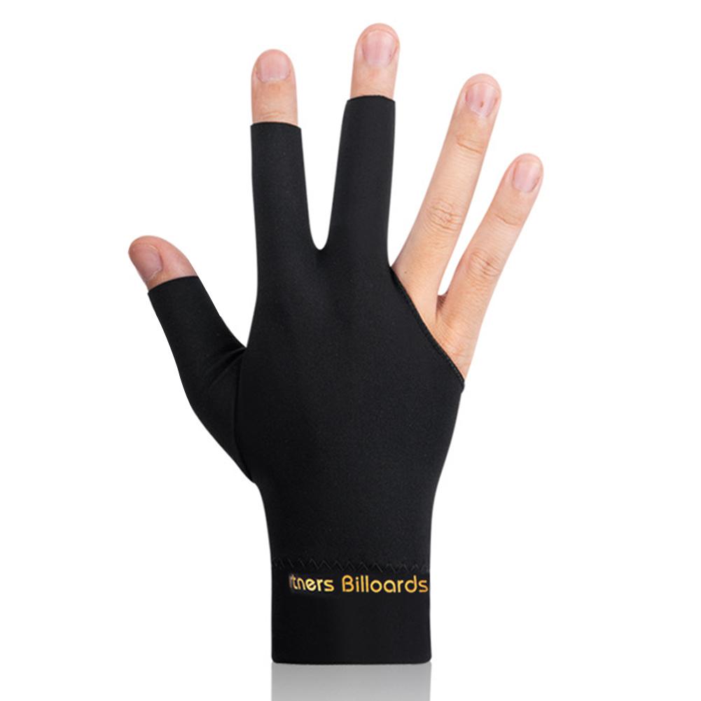

LF# Billiard Glove 3 Finger Snooker Glove Breathable Billiard Supplies (Black Ri