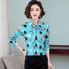 Bow Tie Tied Long Sleeved Top Korean Version Chiffon Shirt Women's Spring Autumn New Polka Dot Bottoming Blouse S-5XL