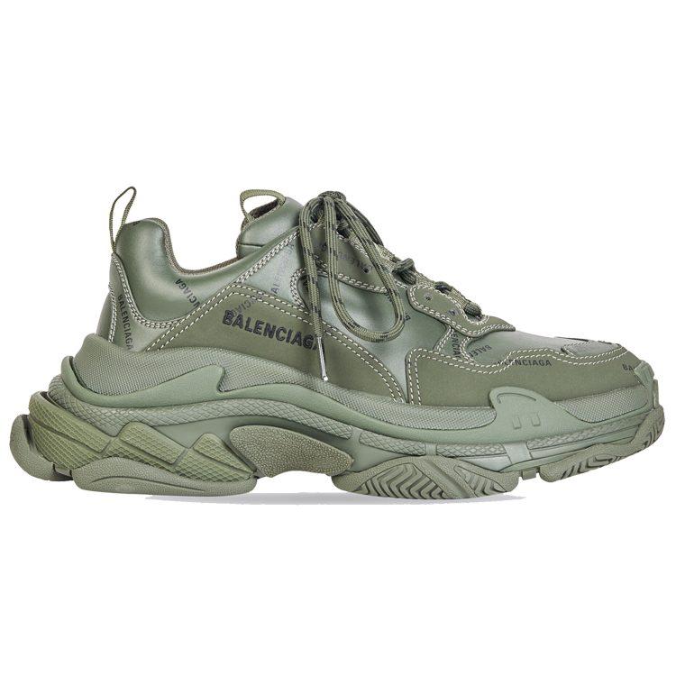 Balenciaga All Over Logo Triple S Green Black 536737W2FA13510