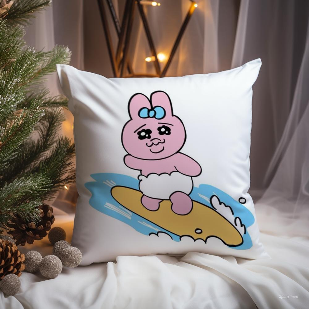 Kawaii O-Opanchu Usagi Kissenbezug Premium Komfort Wendbare Kissenhülle -Zwei in Einem Design für Jeden Raum & Autoinnenraum