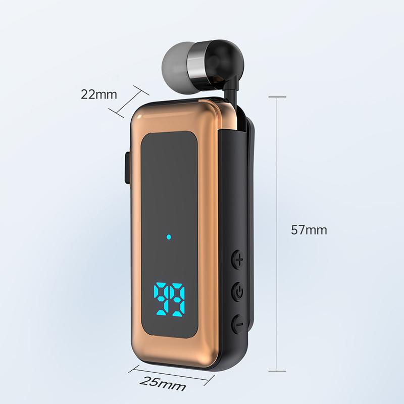 VAORLO Casque d'affaires avec Clip TF carte jouant Bluetooth 5.4 bruit annuler HD appel affichage numérique écouteur avec Microphone casque