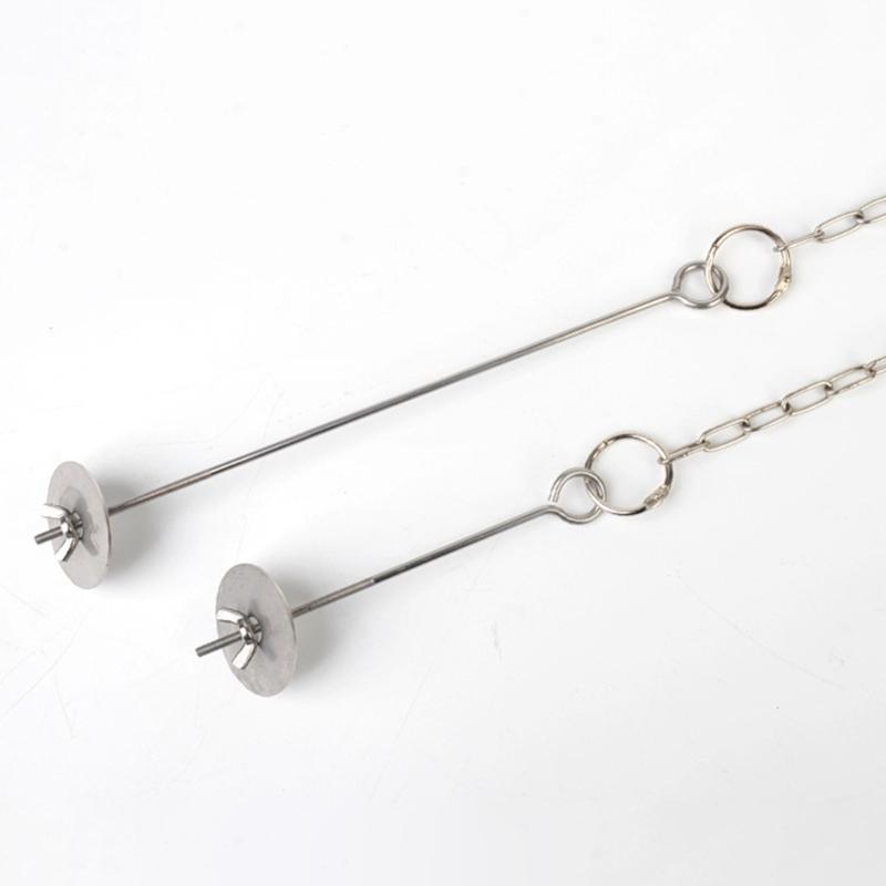 Stainless Steel Hanging Chicken Feeders with Adjustable Chain and Vegetable Skewers for Bird Cage Enrichment and Foraging Stimulation