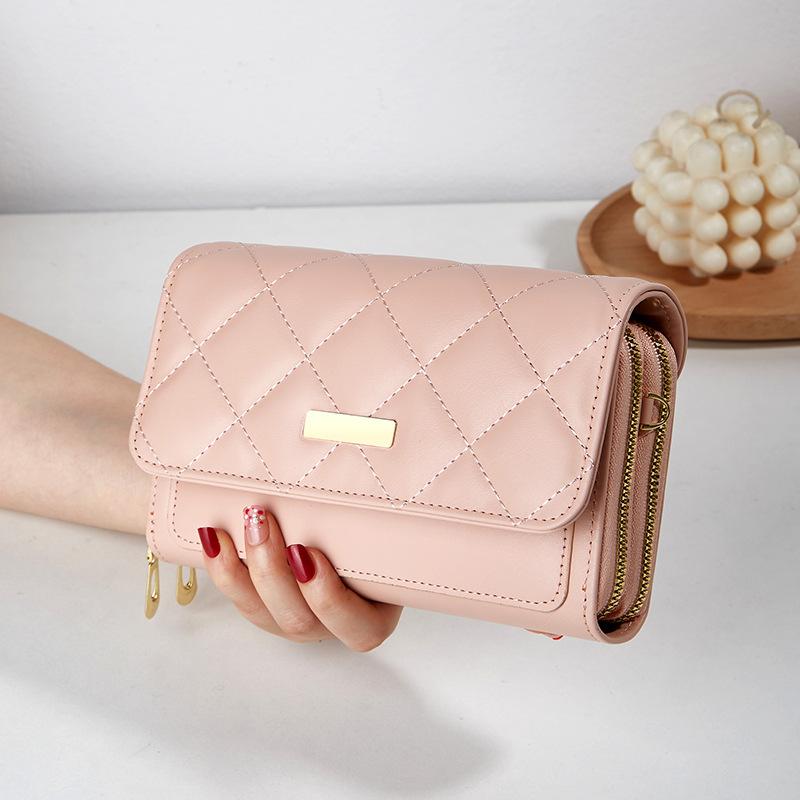 Versatile Double-layer Embroidered Mobile Phone Bag Women's Bag New Diamond Embroidered Small Fragrant Shoulder Bag Women's Messenger Bag