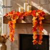 Festive Hanging Garland 100/175/200CM Artificial Maple Leaf Garland, UV Resistant Faux Autumn Leaves Rattan, Realistic Vine for Thanksgiving