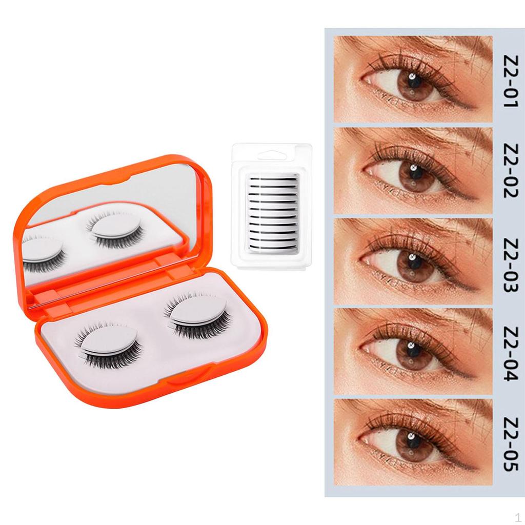 Women Self Adhesive Eyelashes with Eyelash Jelly Strips No Need Glue Thick