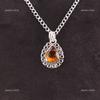 November Citrine Gemstone 925 Sterling Silver Wedding Gift Engagement Pendant PP-26-1