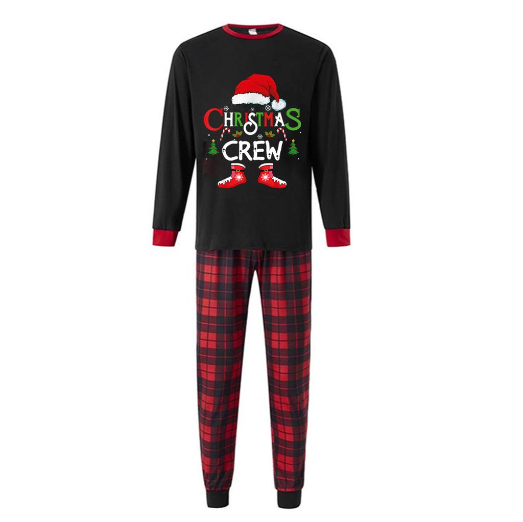 Christmas Print Family Set Long Sleeved Top And Pants Family Set Parent-child Outfit